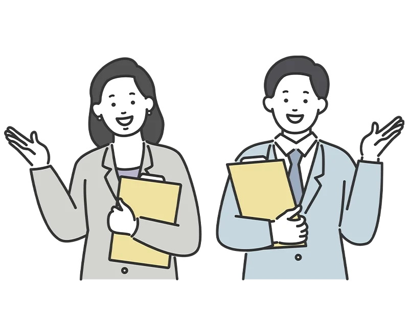 属人化した業務を担当者ごとに整理しチームへ引き継ぐ工程を表したイラスト